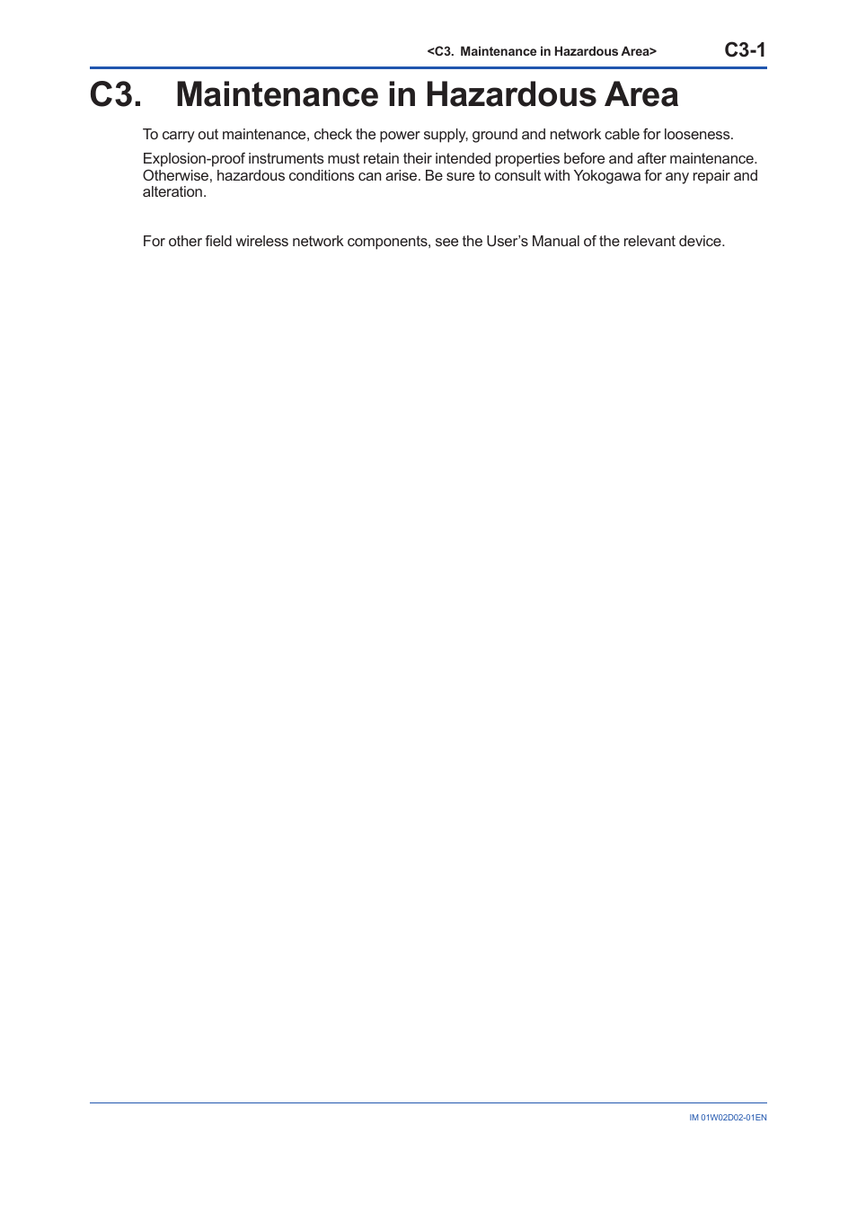 C3. maintenance in hazardous area, C3-1 | Yokogawa YFGW610 User Manual | Page 40 / 45