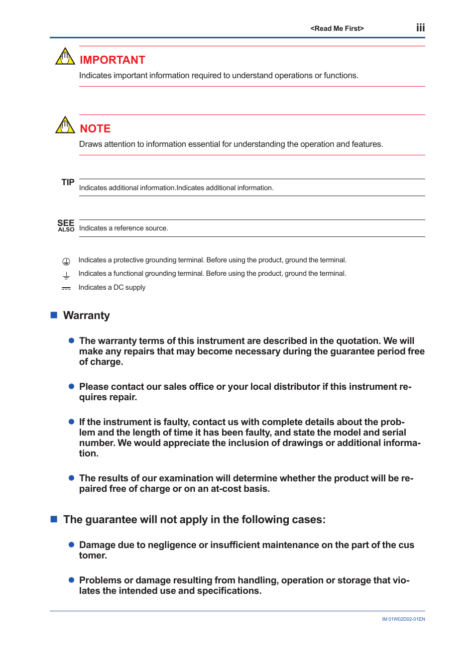 Important, Nwarranty | Yokogawa YFGW610 User Manual | Page 7 / 45