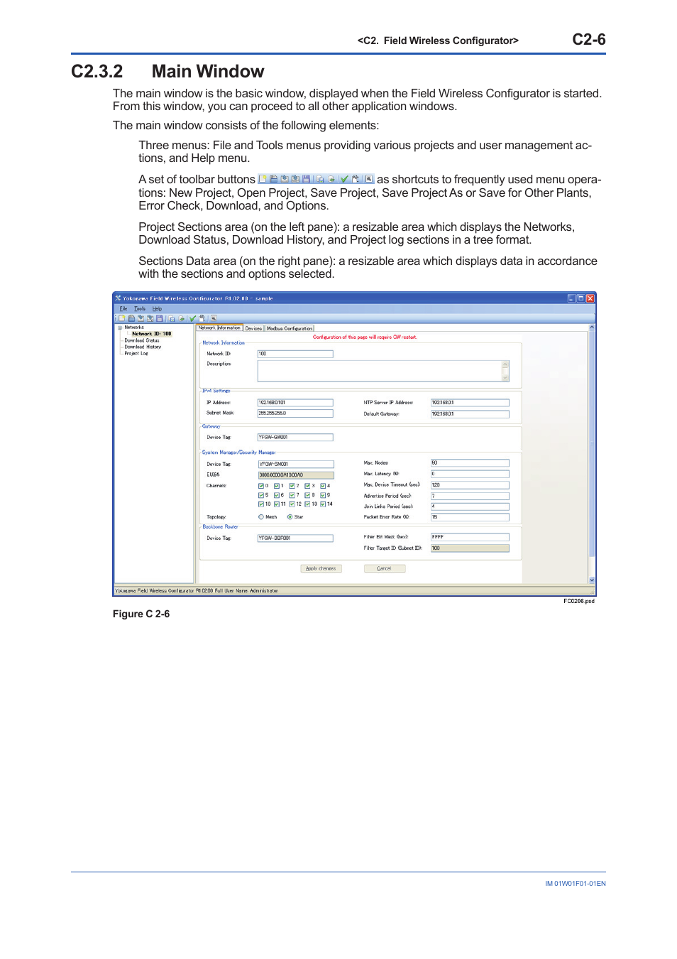 C2.3.2 main window, C2.3.2, C2-6 | Yokogawa YFGW710 User Manual | Page 127 / 194
