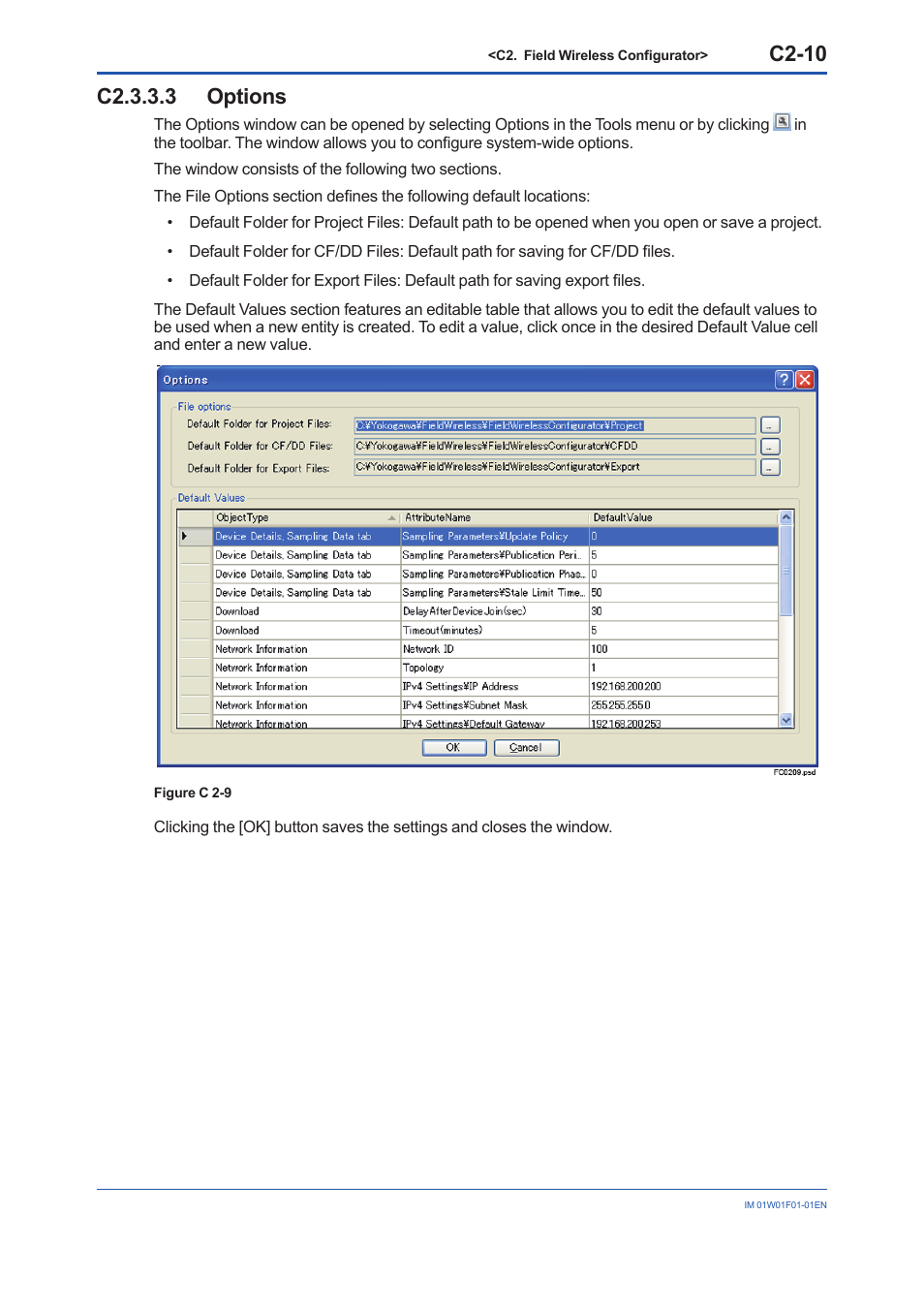 C2.3.3.3 options, C2-10 | Yokogawa YFGW710 User Manual | Page 131 / 194