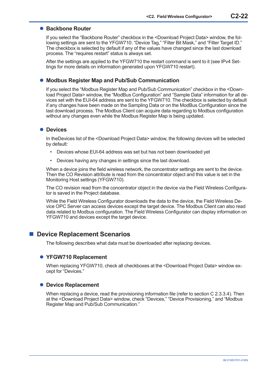 C2-22, Ndevice replacement scenarios | Yokogawa YFGW710 User Manual | Page 143 / 194
