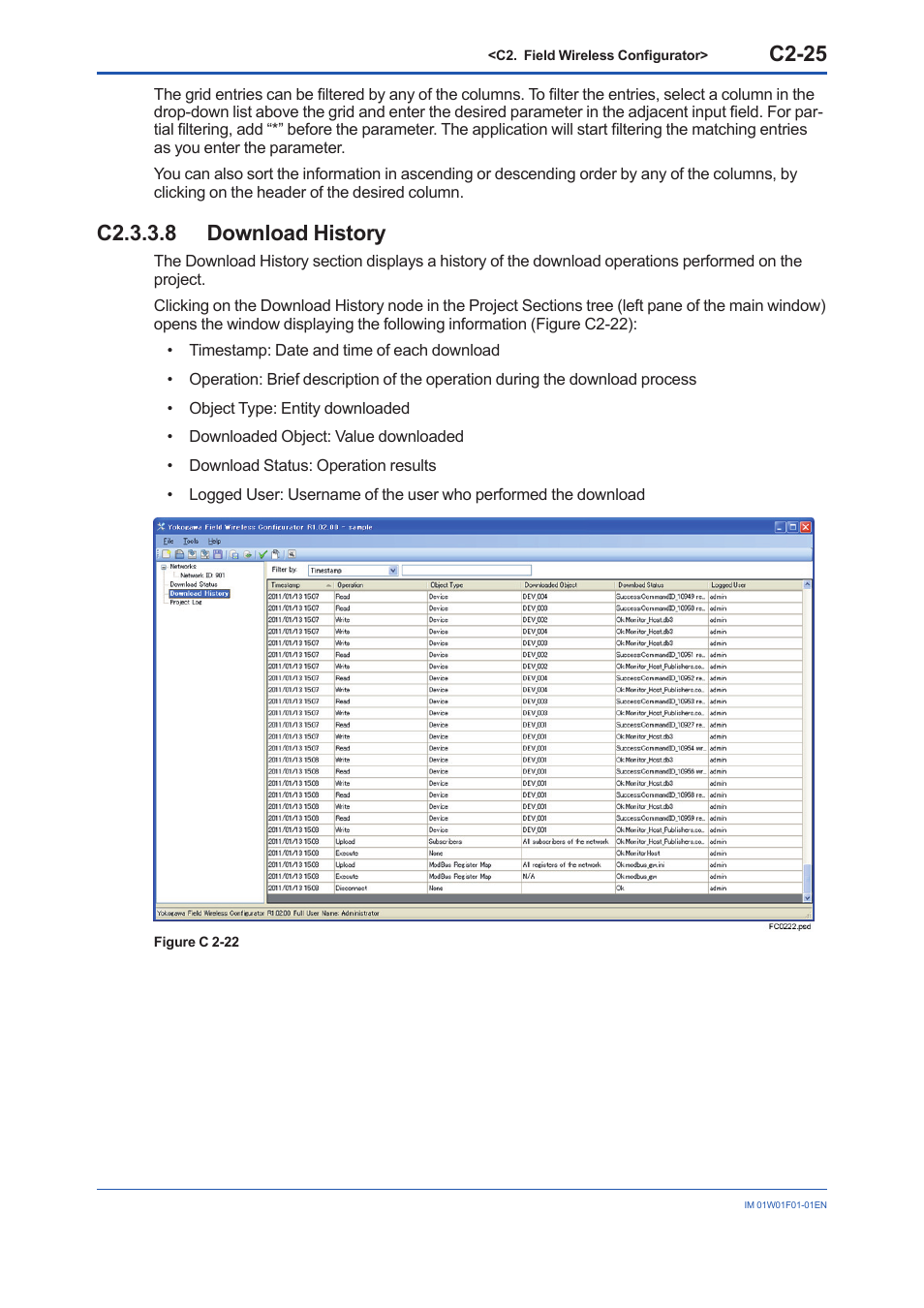 C2.3.3.8 download history, C2-25 | Yokogawa YFGW710 User Manual | Page 146 / 194