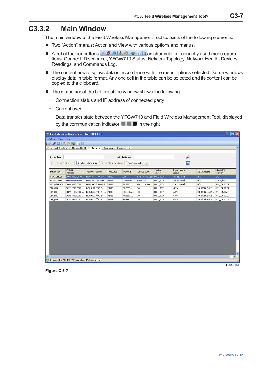 C3.3.2 main window, C3.3.2, C3-7 | Yokogawa YFGW710 User Manual | Page 161 / 194