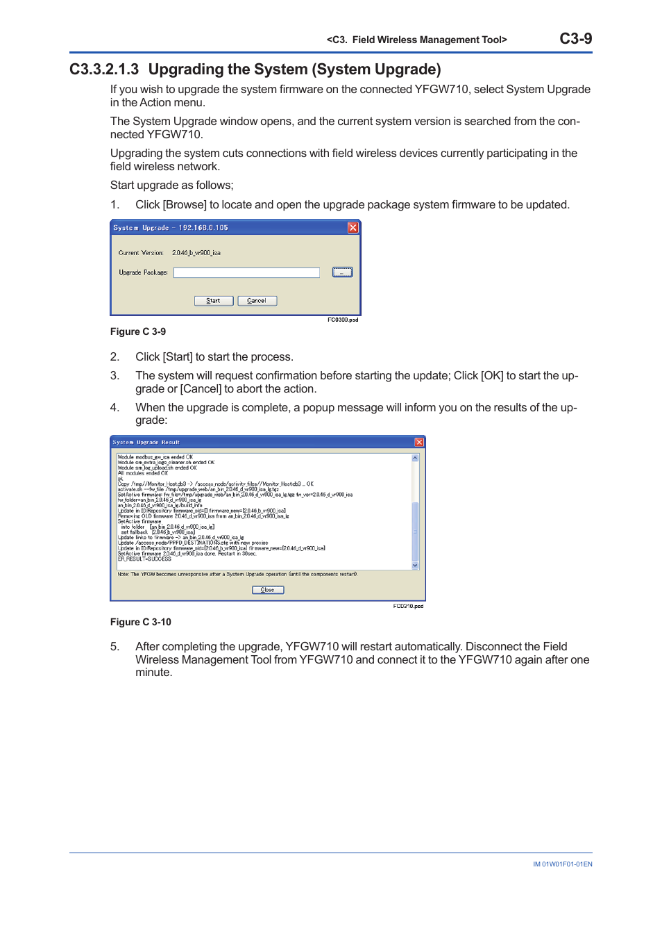 C3.3.2.1.3 upgrading the system (system upgrade), C3-9 | Yokogawa YFGW710 User Manual | Page 163 / 194