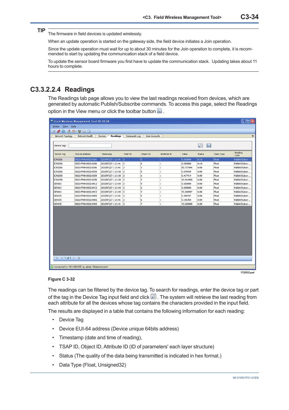 C3.3.2.2.4 readings, C3-34 | Yokogawa YFGW710 User Manual | Page 188 / 194