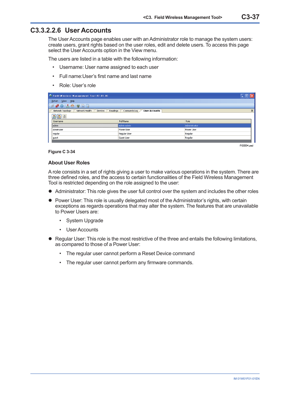 C3.3.2.2.6 user accounts, C3-37 | Yokogawa YFGW710 User Manual | Page 191 / 194