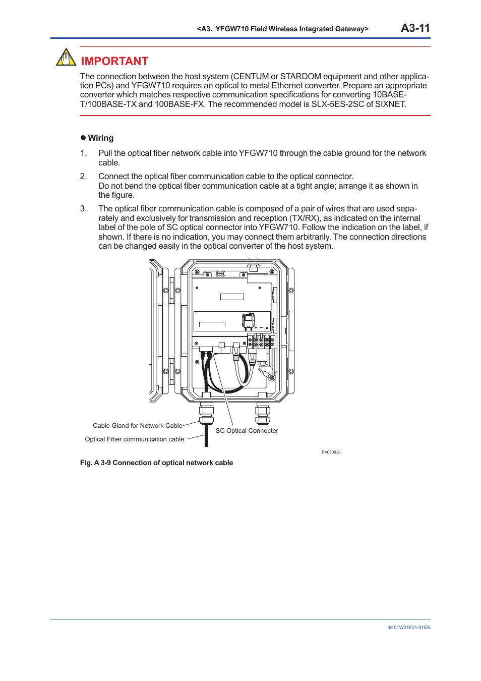 A3-11, Important | Yokogawa YFGW710 User Manual | Page 31 / 194
