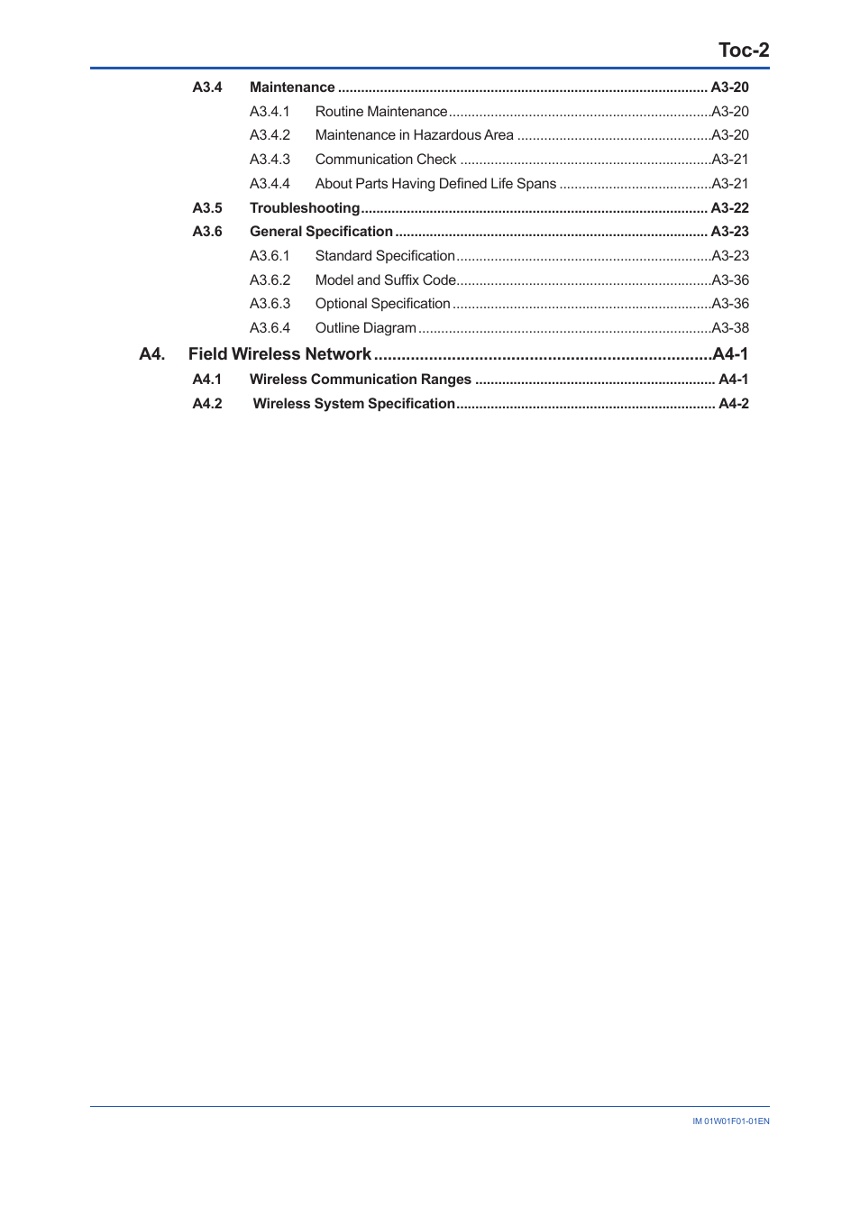Toc-2 | Yokogawa YFGW710 User Manual | Page 4 / 194