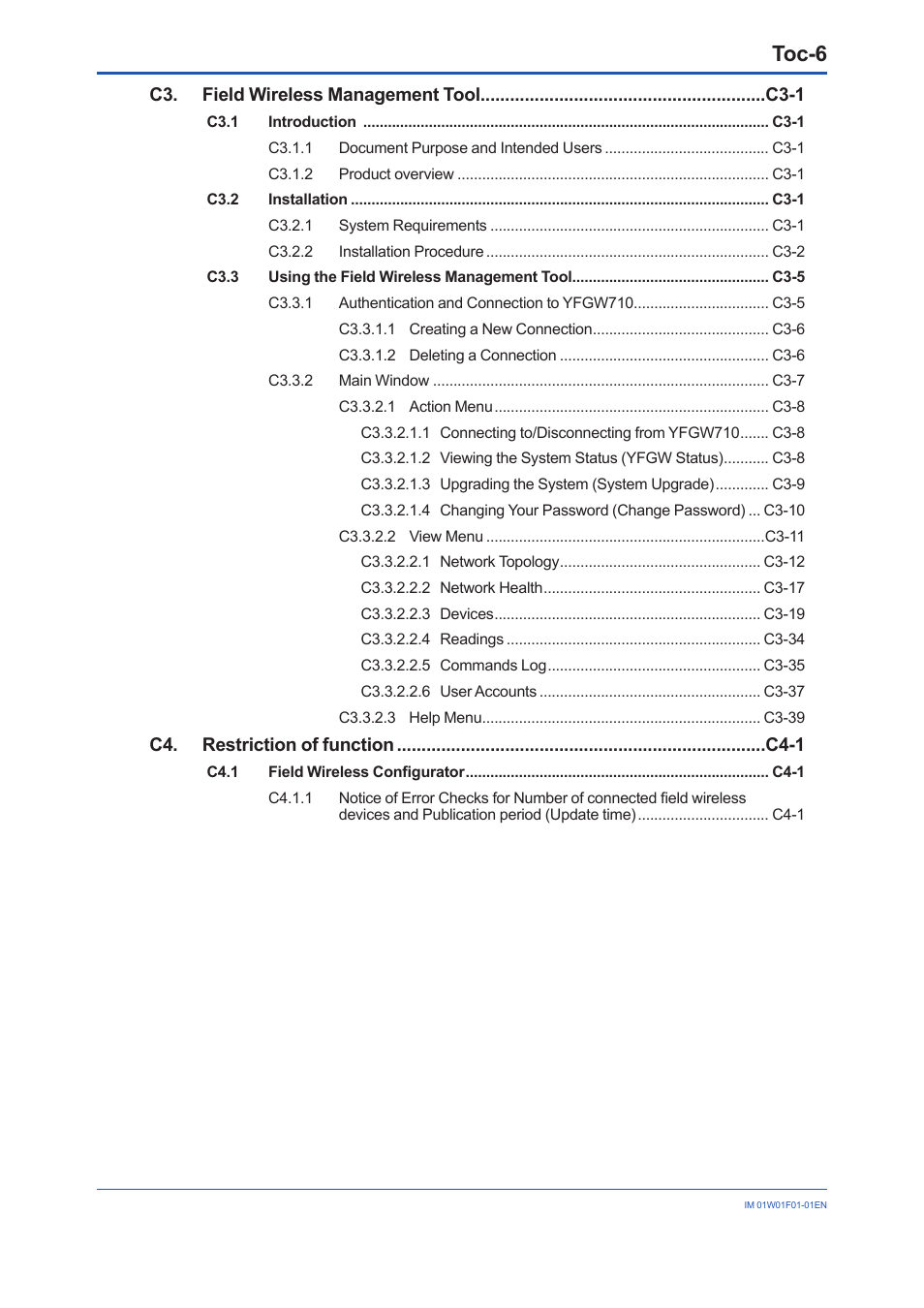 Toc-6 | Yokogawa YFGW710 User Manual | Page 8 / 194