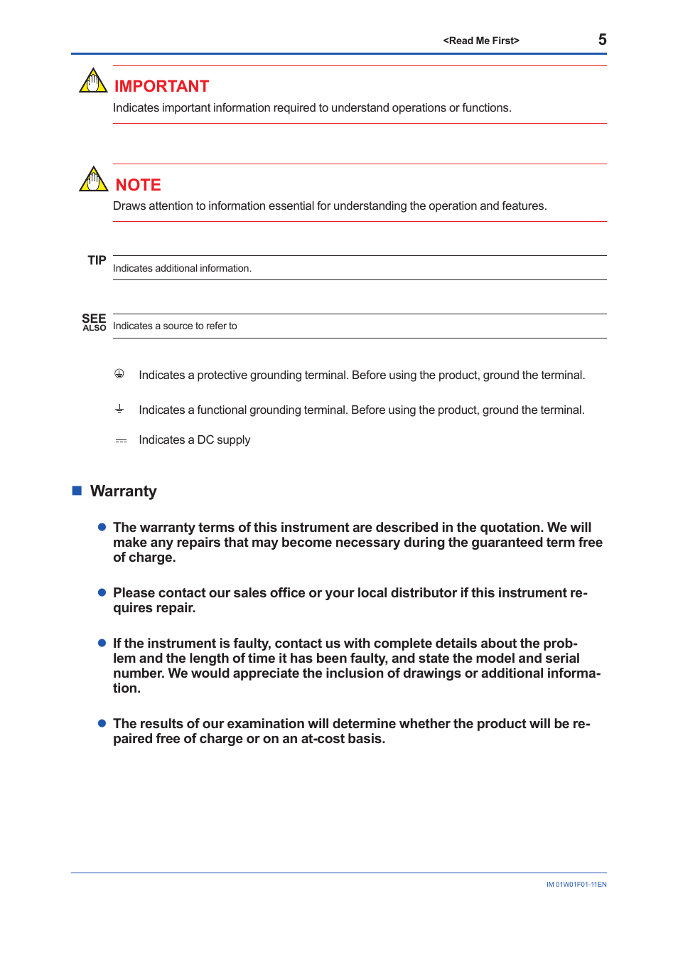 Important, Nwarranty | Yokogawa YFGW710 User Manual | Page 5 / 29