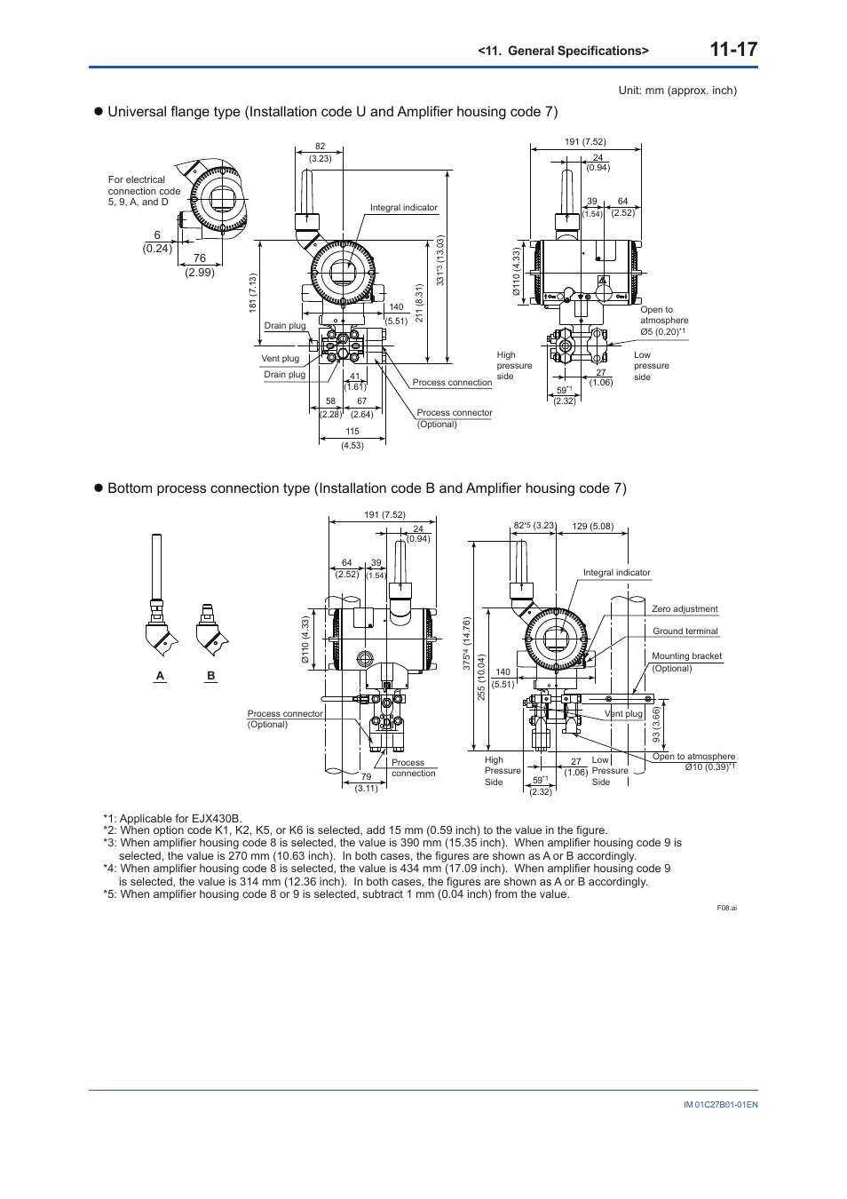 General specifications | Yokogawa EJX430B User Manual | Page 108 / 110