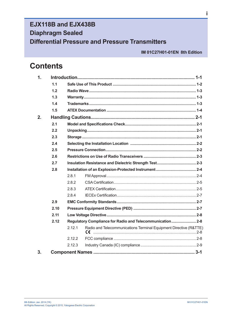 Yokogawa EJX438B User Manual | Page 2 / 104