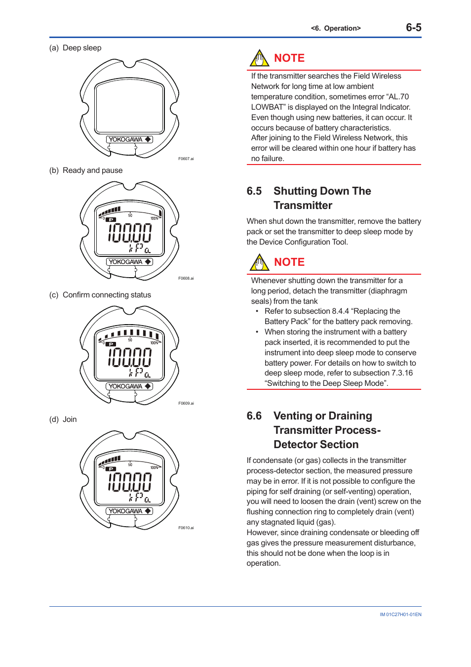 5 shutting down the transmitter, Shutting down the transmitter -5 | Yokogawa EJX438B User Manual | Page 33 / 104
