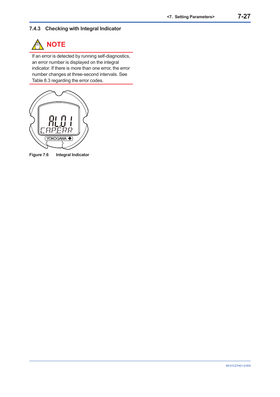 3 checking with integral indicator, Checking with integral indicator -27 | Yokogawa EJX438B User Manual | Page 61 / 104