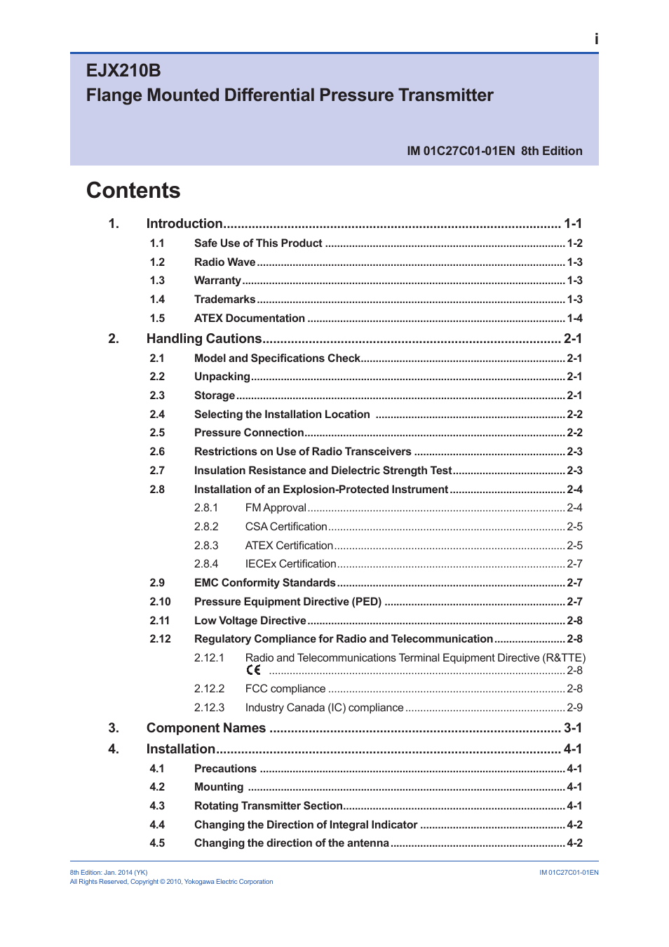 Yokogawa EJX210B User Manual | Page 2 / 101