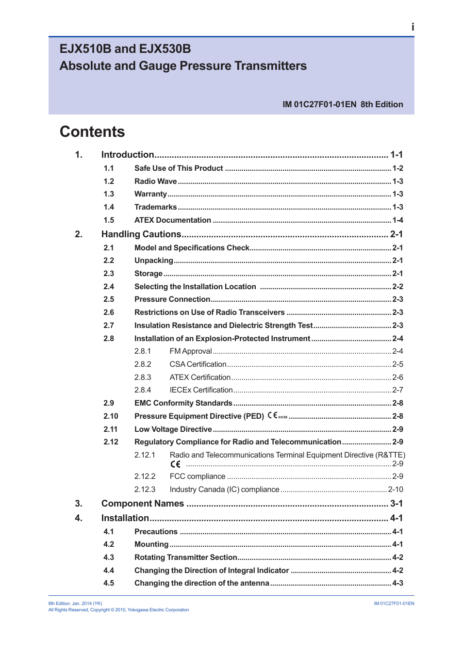 Yokogawa EJX530B User Manual | Page 2 / 91