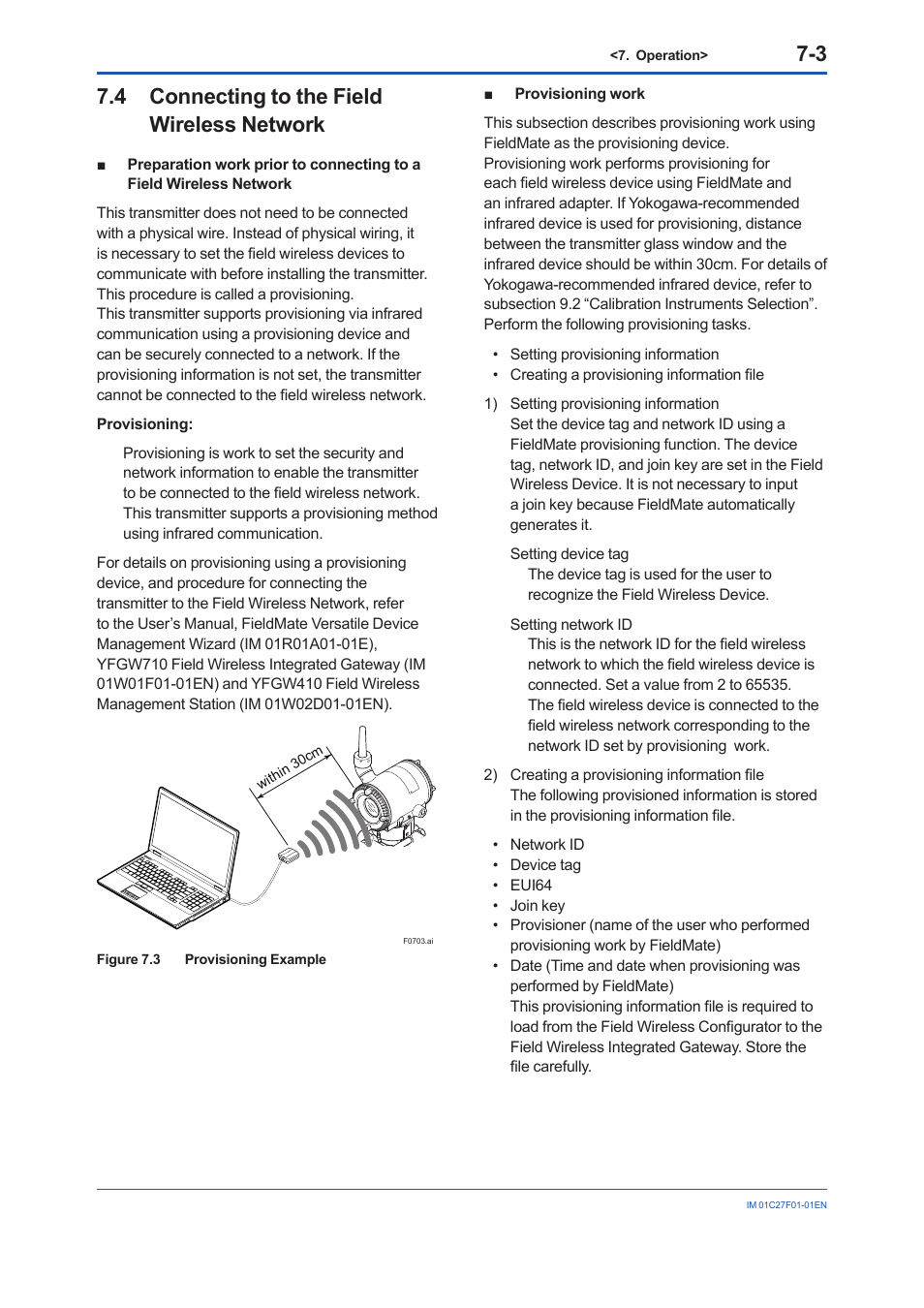4 connecting to the field wireless network, Connecting to the field wireless network -3 | Yokogawa EJX530B User Manual | Page 31 / 91