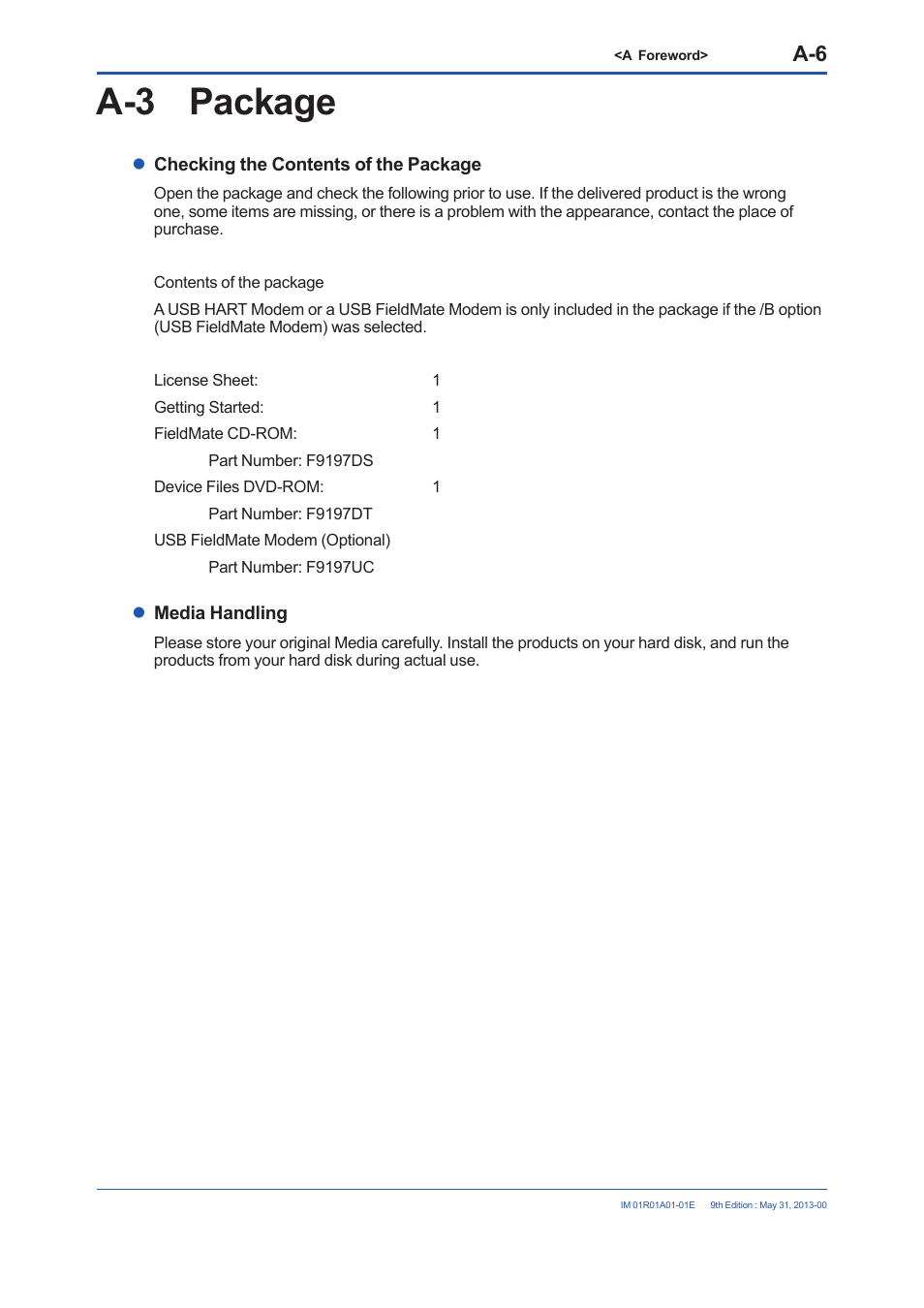 A-3 package | Yokogawa FieldMate User Manual | Page 12 / 384