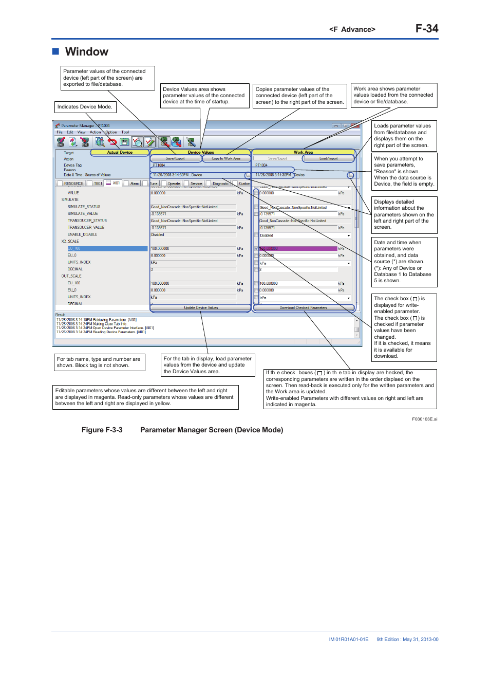 F-34, Window | Yokogawa FieldMate User Manual | Page 153 / 384