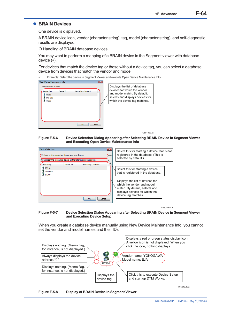 F-64, Brain devices | Yokogawa FieldMate User Manual | Page 183 / 384