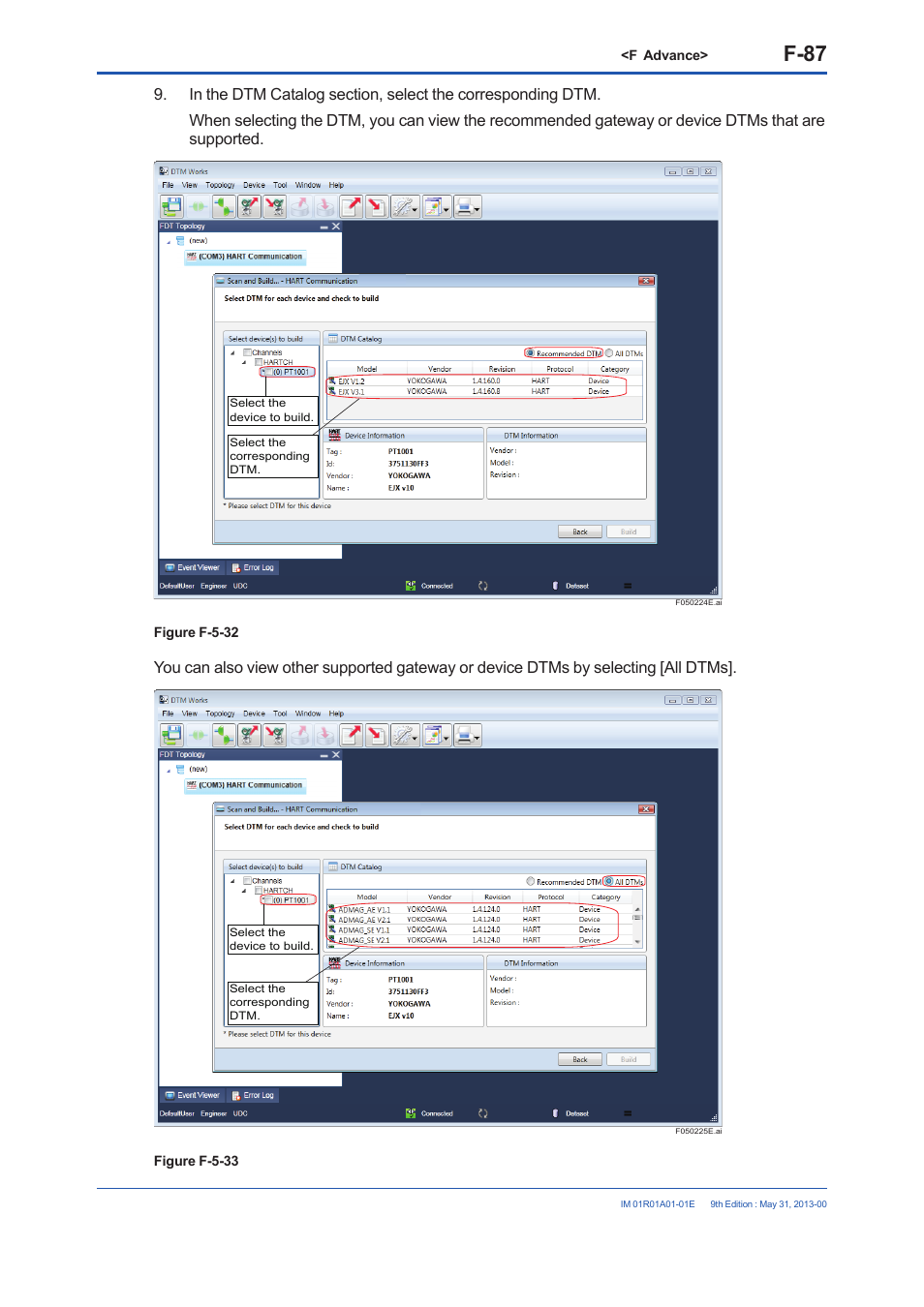 F-87 | Yokogawa FieldMate User Manual | Page 206 / 384