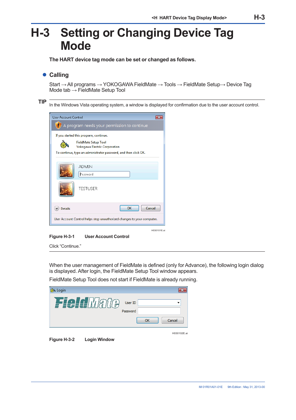 H-3 setting or changing device tag mode | Yokogawa FieldMate User Manual | Page 237 / 384