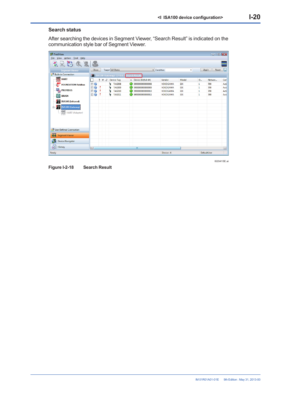 I-20 | Yokogawa FieldMate User Manual | Page 274 / 384