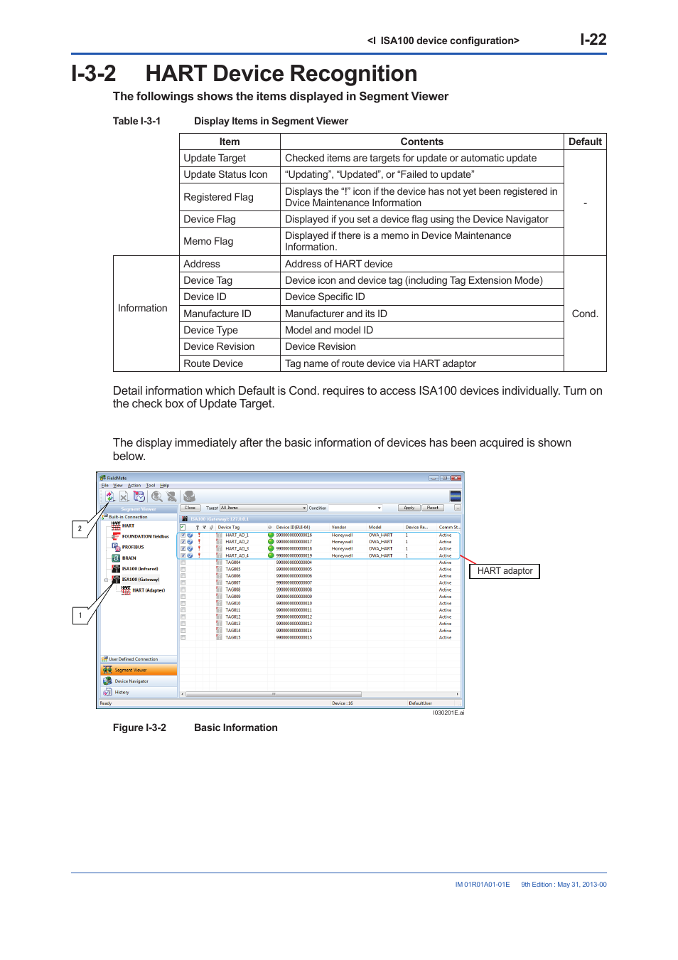 I-3-2 hart device recognition, I-3-2, I-22 | Yokogawa FieldMate User Manual | Page 276 / 384