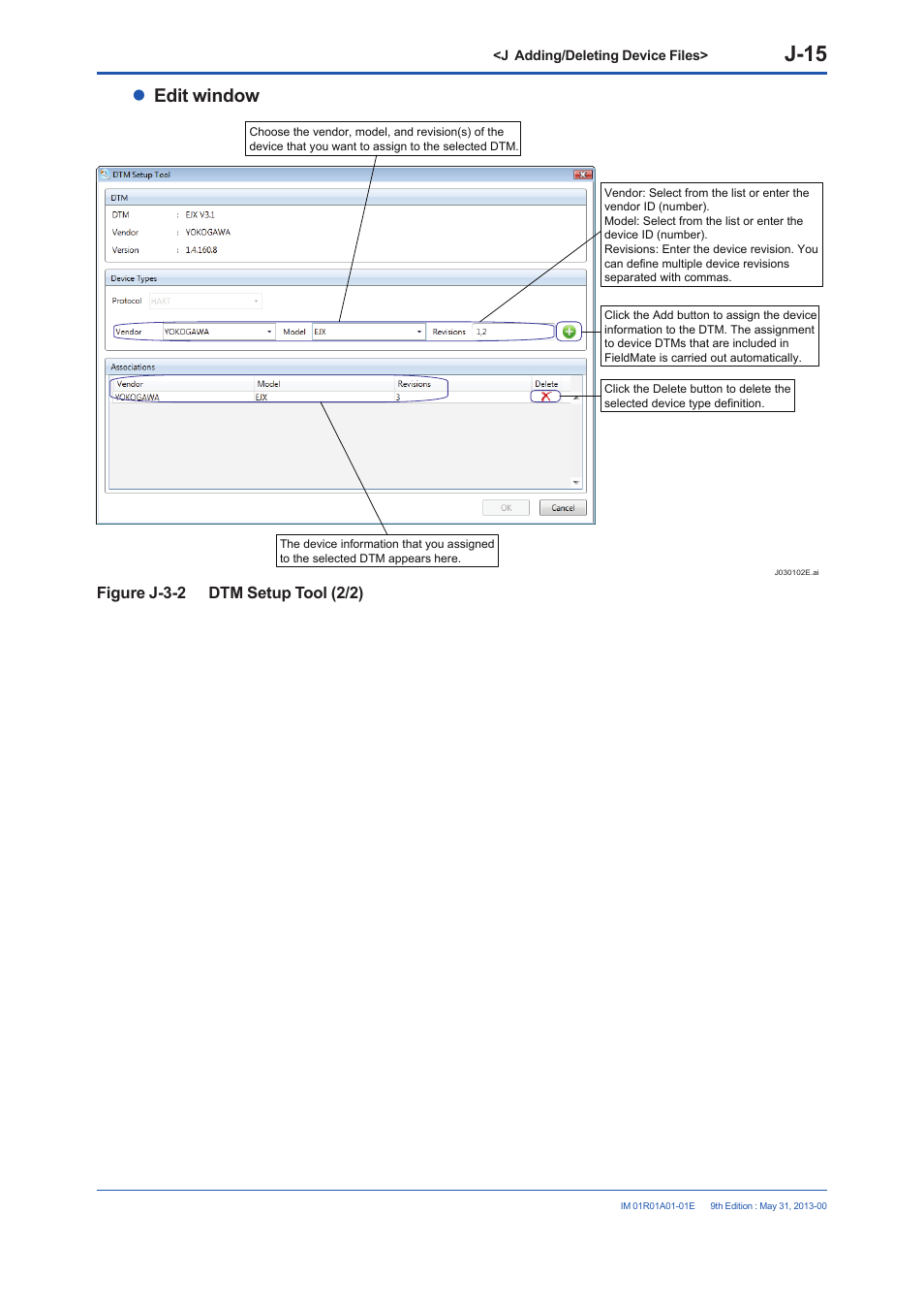J-15, Edit window | Yokogawa FieldMate User Manual | Page 320 / 384