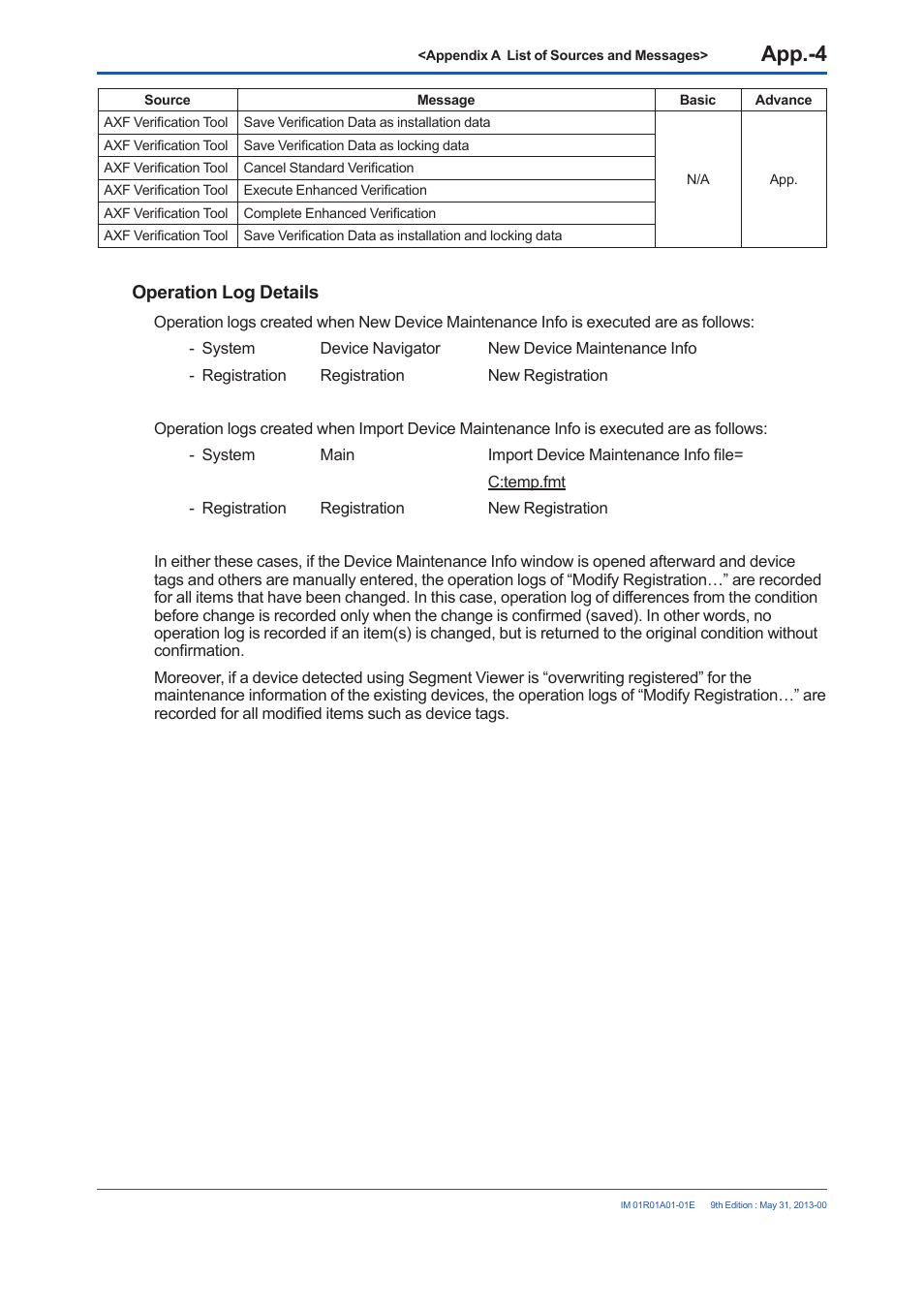 Operation log details | Yokogawa FieldMate User Manual | Page 325 / 384
