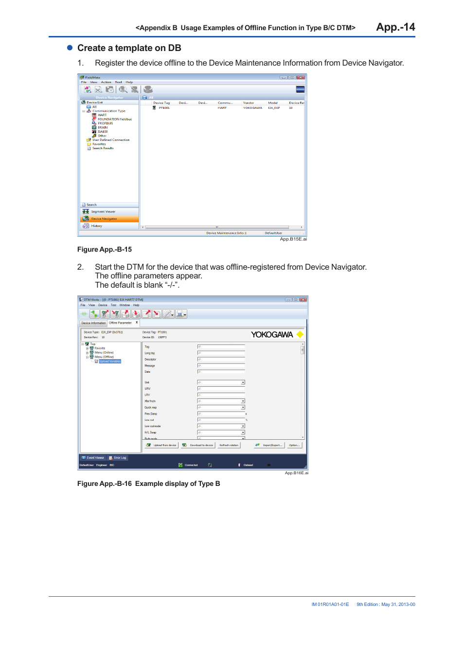 Create a template on db | Yokogawa FieldMate User Manual | Page 335 / 384