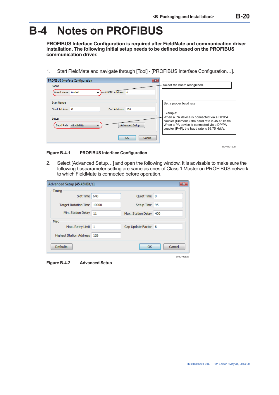 B-4 notes on profibus, B-20 | Yokogawa FieldMate User Manual | Page 34 / 384