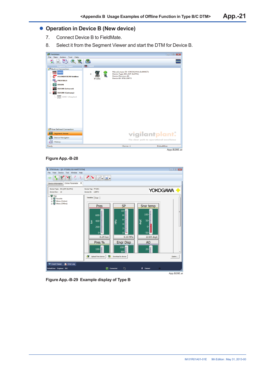 Operation in device b (new device) | Yokogawa FieldMate User Manual | Page 342 / 384