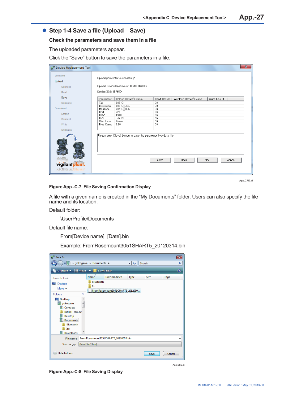 Step 1-4 save a file (upload – save) | Yokogawa FieldMate User Manual | Page 348 / 384
