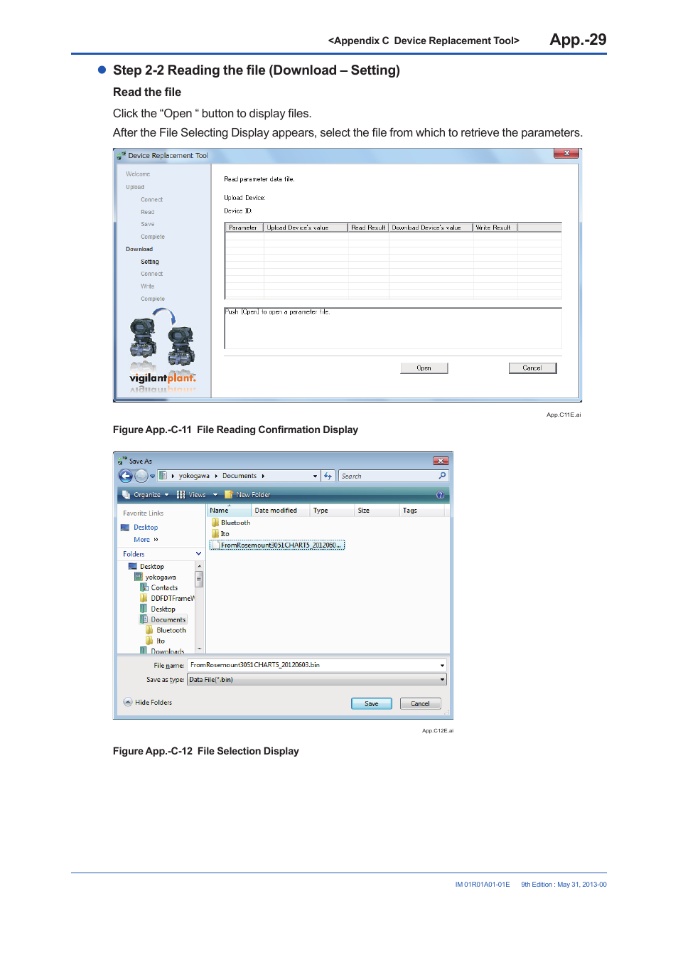 Step 2-2 reading the file (download – setting) | Yokogawa FieldMate User Manual | Page 350 / 384