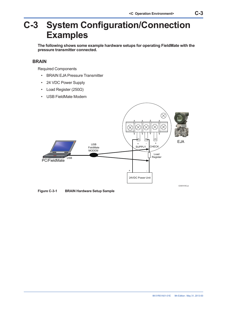 C-3 system configuration/connection examples, Brain | Yokogawa FieldMate User Manual | Page 42 / 384
