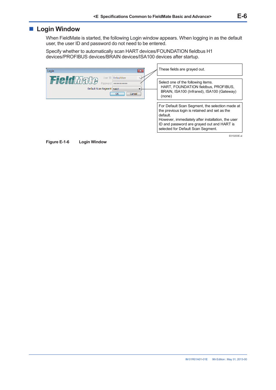 Login window | Yokogawa FieldMate User Manual | Page 56 / 384