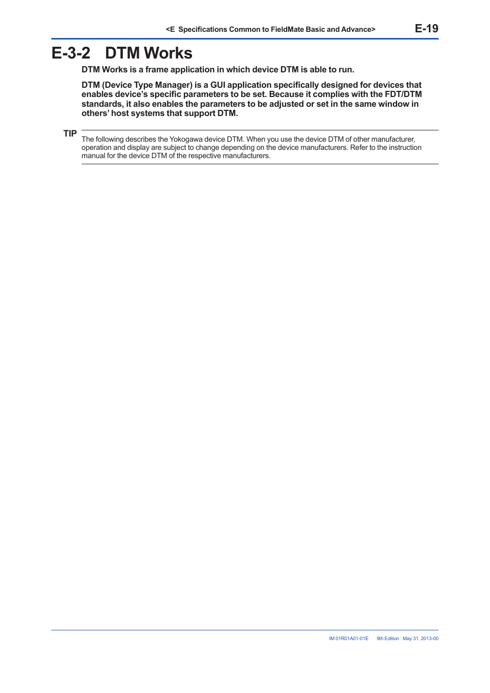 E-3-2 dtm works, E-19 | Yokogawa FieldMate User Manual | Page 69 / 384