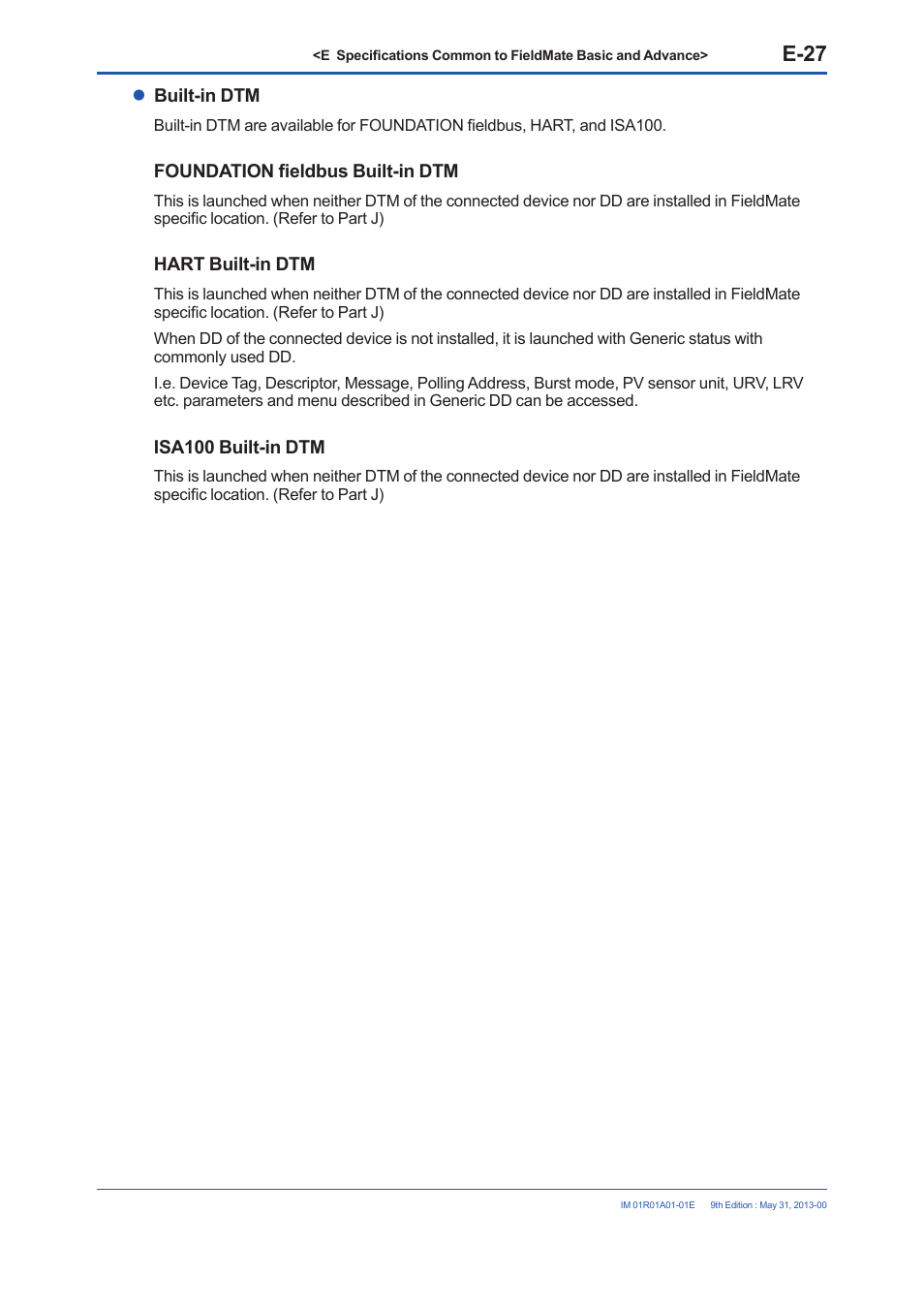 E-27 | Yokogawa FieldMate User Manual | Page 77 / 384