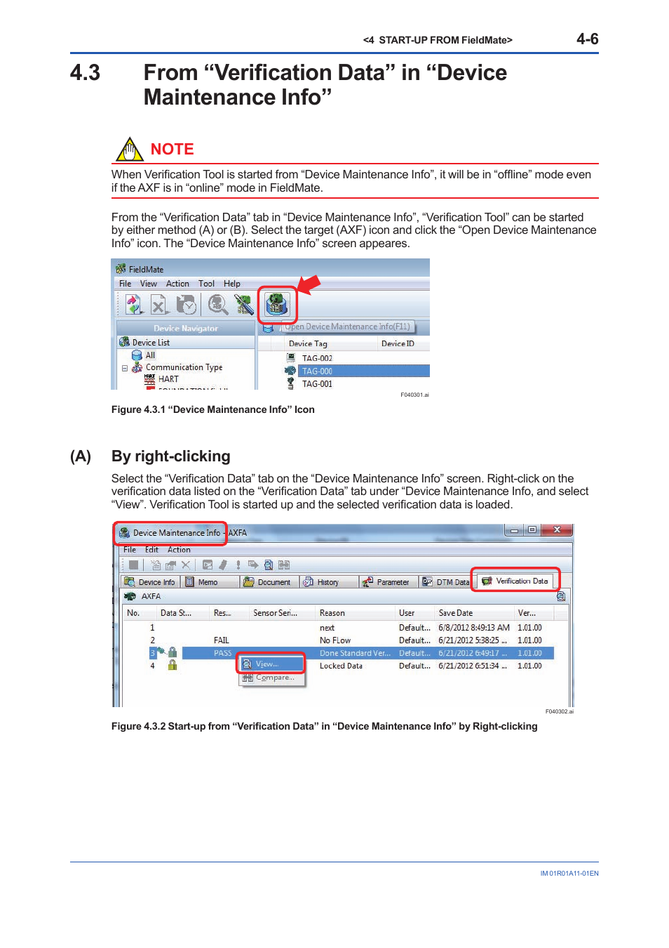 A) by right-clicking | Yokogawa FieldMate User Manual | Page 22 / 84