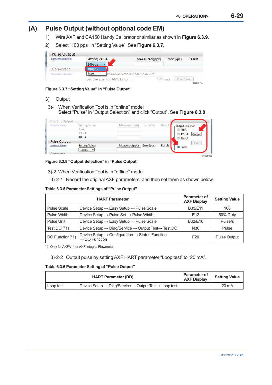 A) pulse output (without optional code em) | Yokogawa FieldMate User Manual | Page 61 / 84