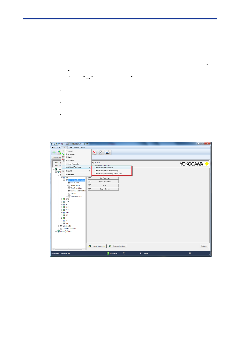 A-4 starting up field diagnostics from fieldmate | Yokogawa FieldMate User Manual | Page 6 / 22