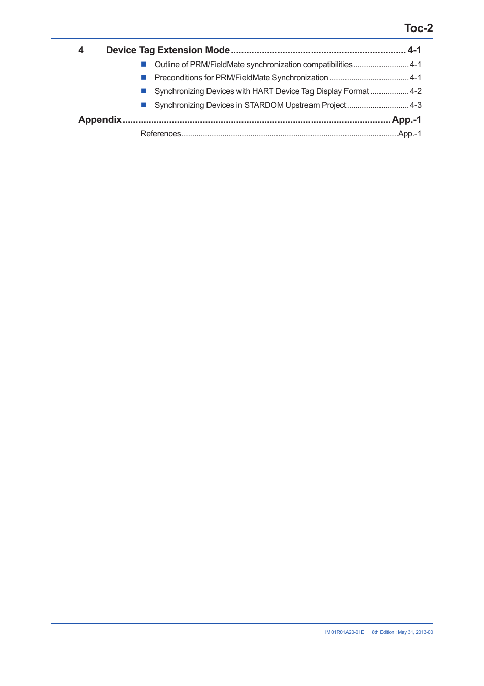 Toc-2 | Yokogawa FieldMate User Manual | Page 3 / 31