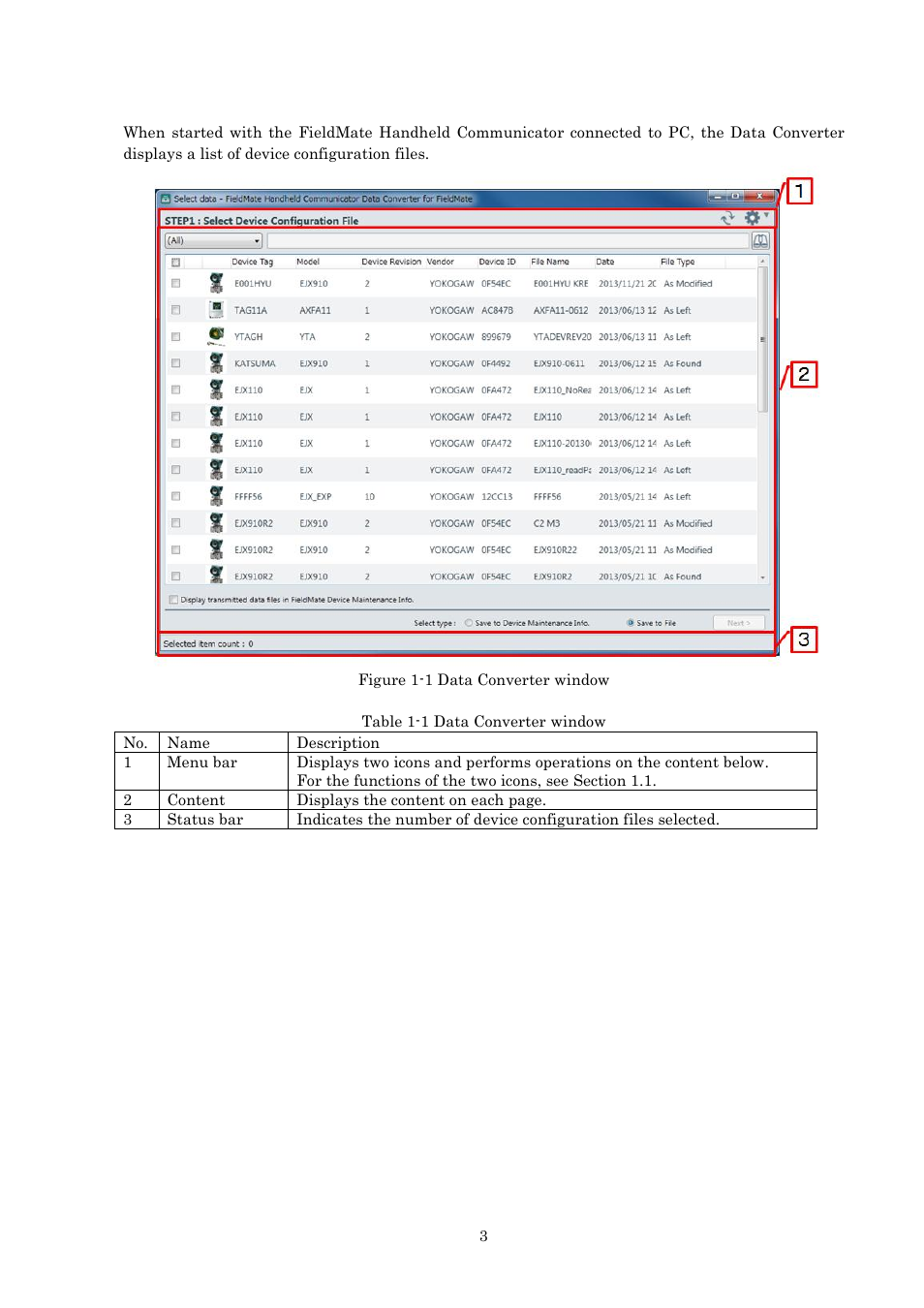 Data converter window | Yokogawa HART Communicator YHC5150X User Manual | Page 3 / 19