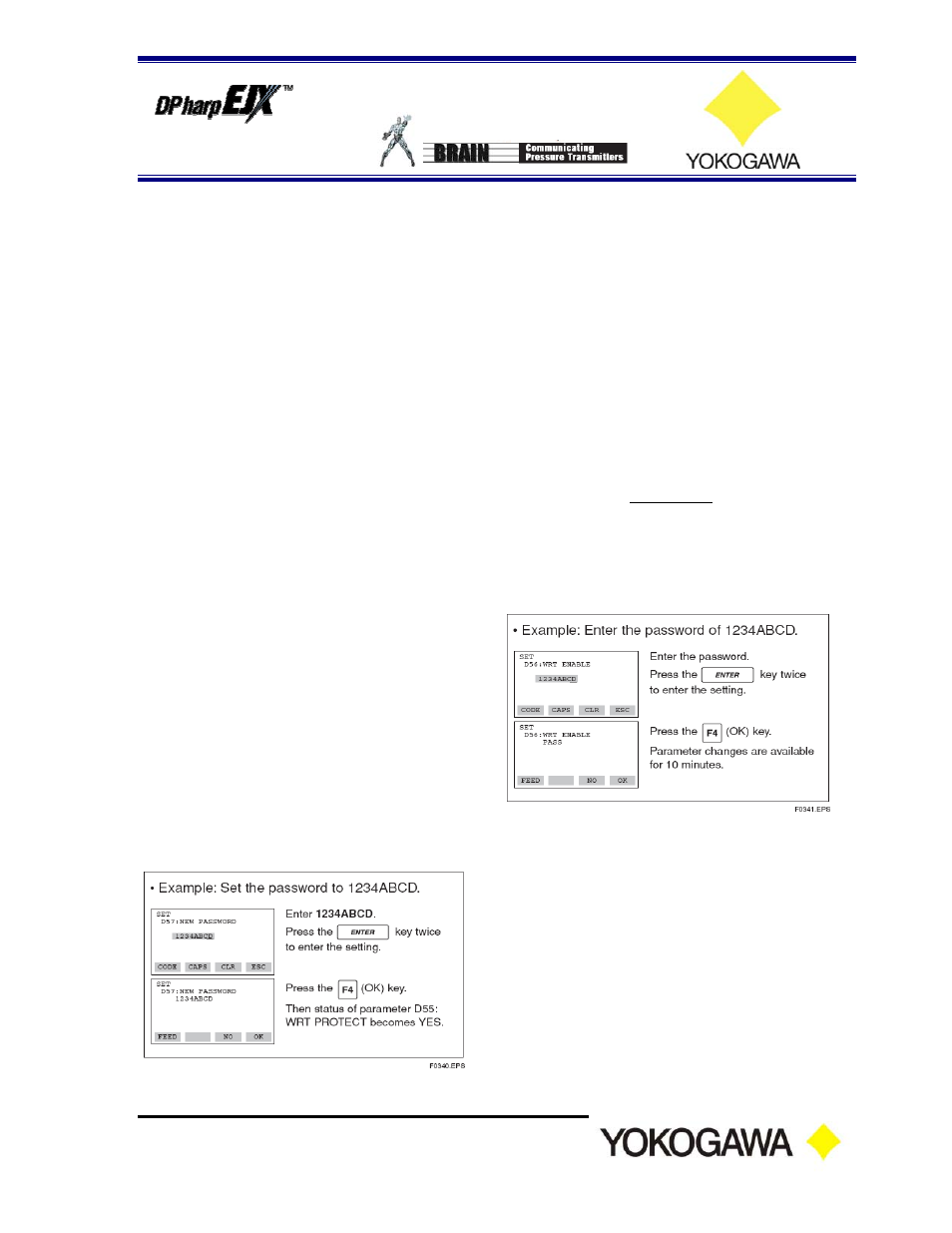 Section 2.0 software write protection, Write protection | Yokogawa BT200 User Manual | Page 2 / 3