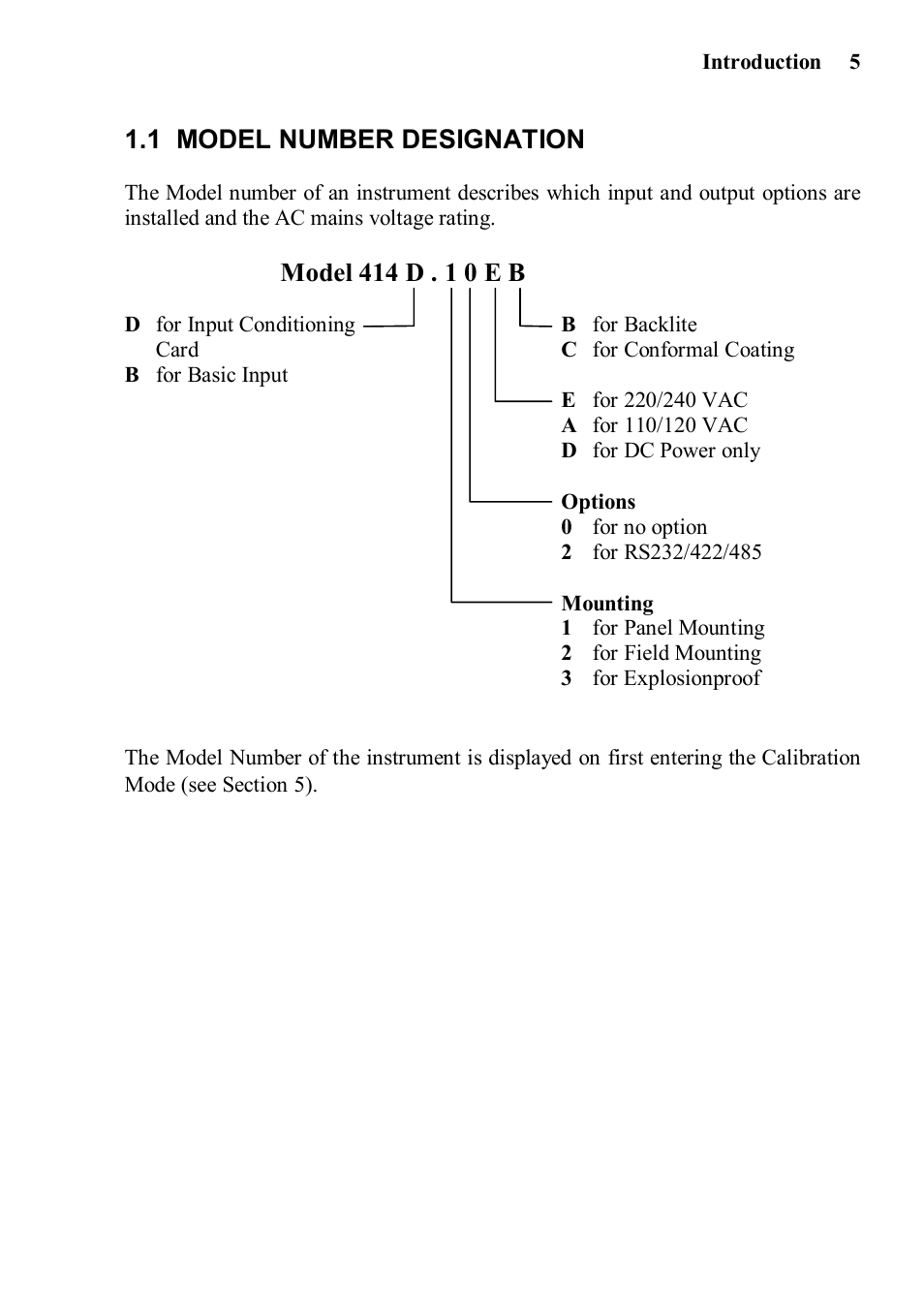 1 model number designation | Yokogawa 414 Batch Controller User Manual | Page 7 / 59