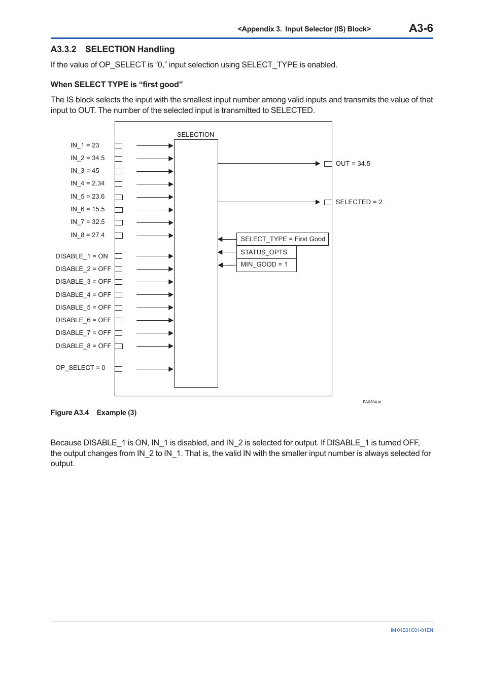 A3.3.2 selection handling, A3.3.2, A3-6 | Yokogawa FVX110 User Manual | Page 113 / 164