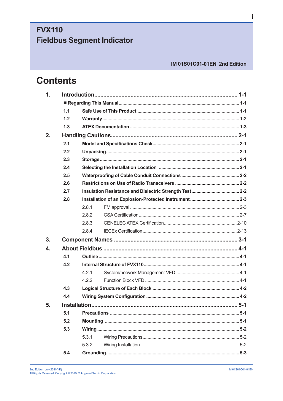 Yokogawa FVX110 User Manual | Page 2 / 164