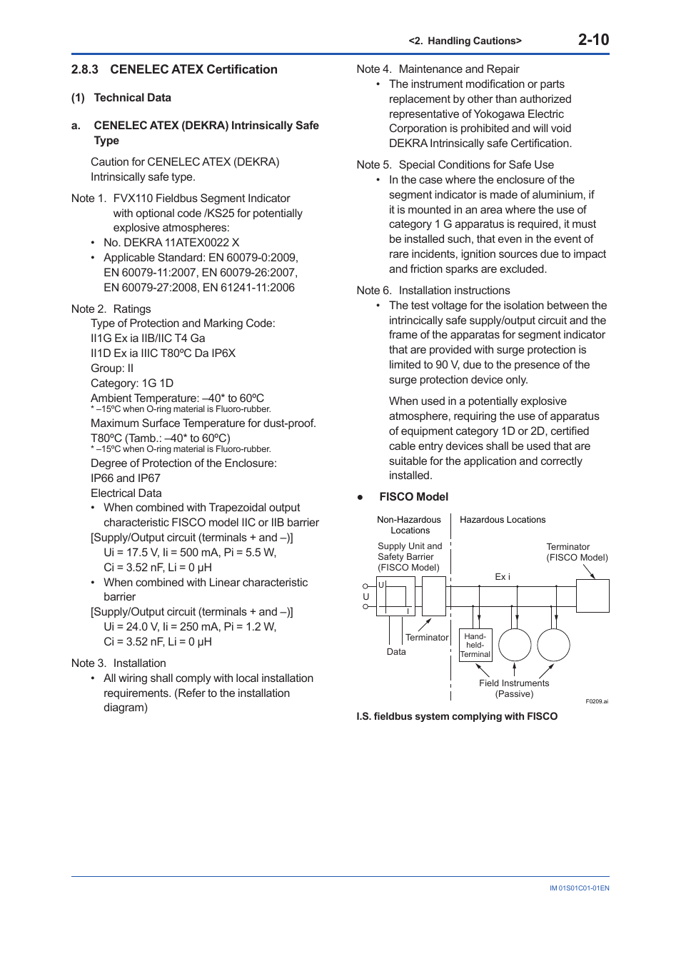 3 cenelec atex certification, Cenelec atex certification -10 | Yokogawa FVX110 User Manual | Page 20 / 164