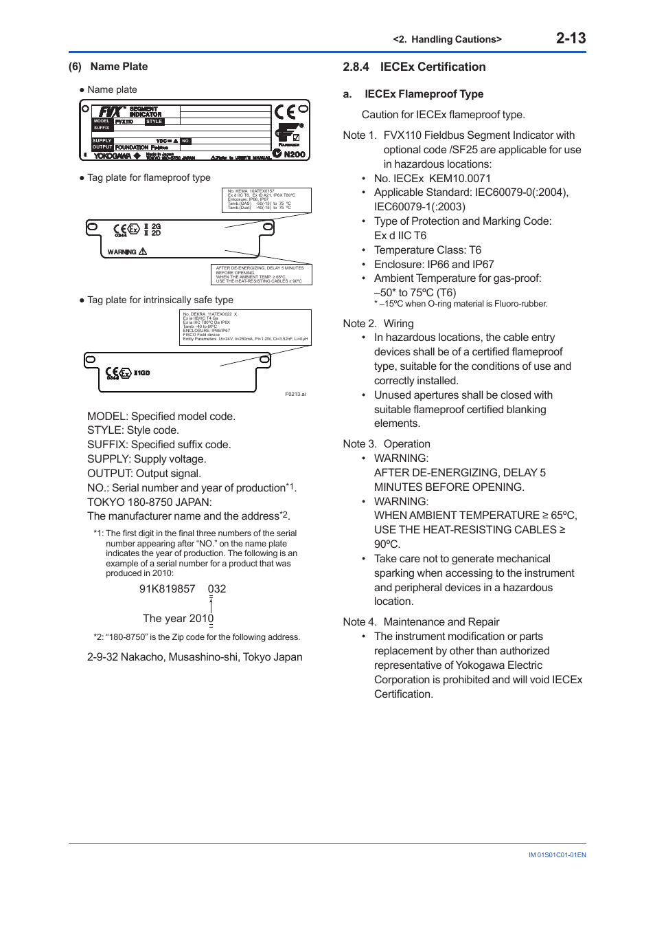 4 iecex certification, Iecex certification -13 | Yokogawa FVX110 User Manual | Page 23 / 164